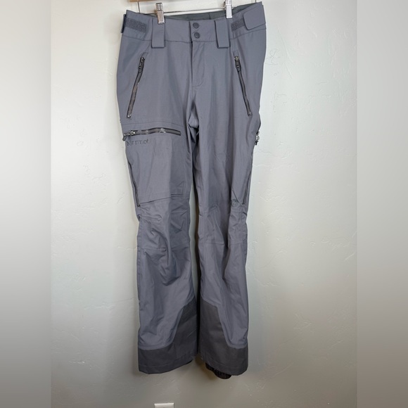 Marmot Gray Refuge Ski Pants Winter Snowboard Recco Insulated Zip Pockets Small - Picture 2 of 10
